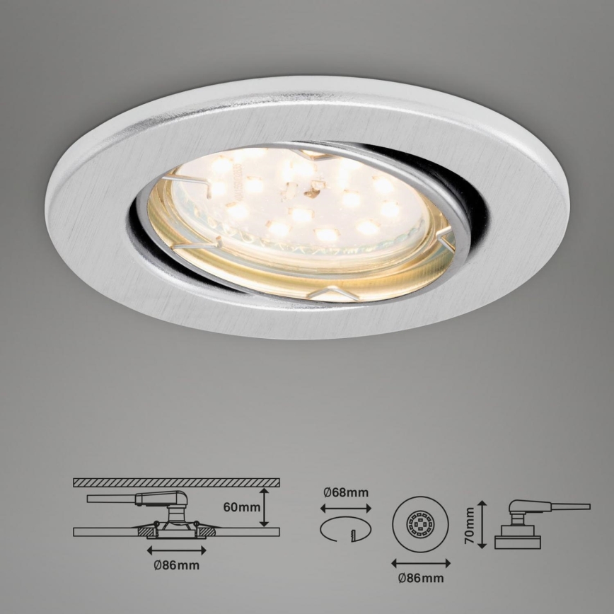 Briloner 7219-039 - Zestaw 3x LED Ściemnialne wpuszczane oświetlenie łazienkowe FIT 1xGU10/5W/230V IP23
