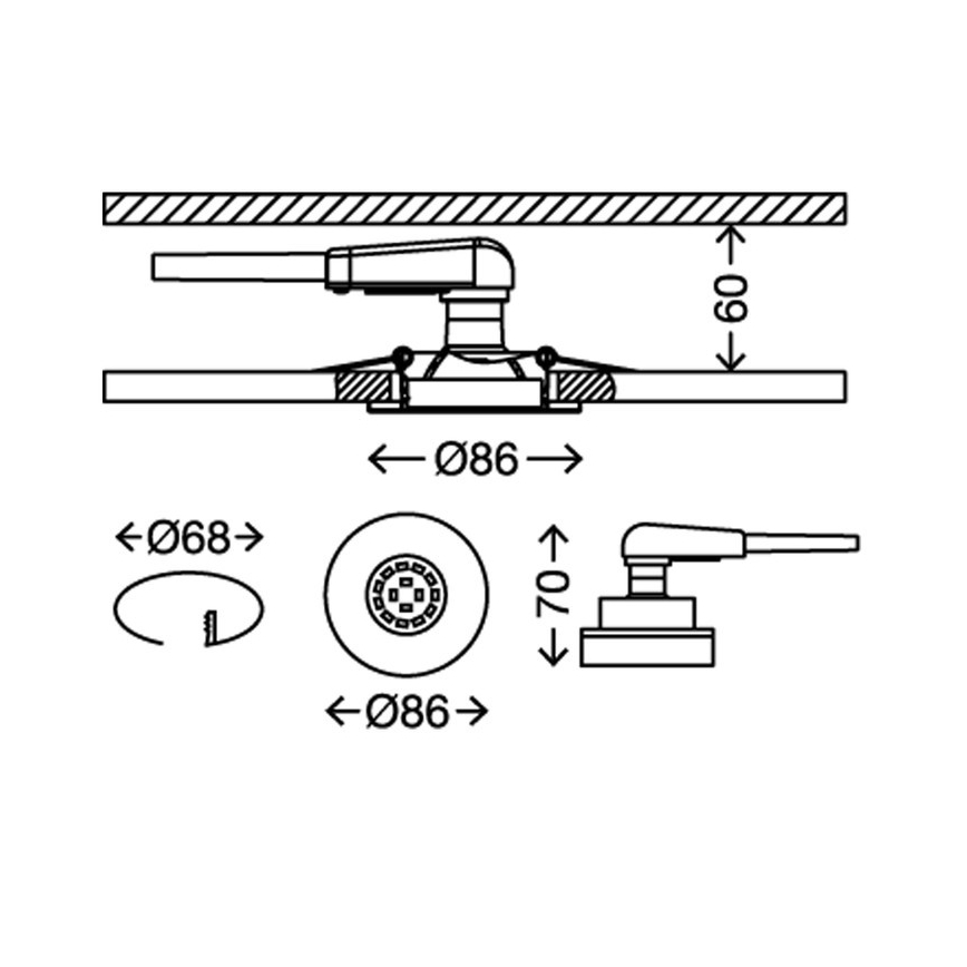 Briloner 7220-032 - PACK 3x LED Łazienkowe oświetlenie wpuszczane FIT 1xGU10/5W/230V
