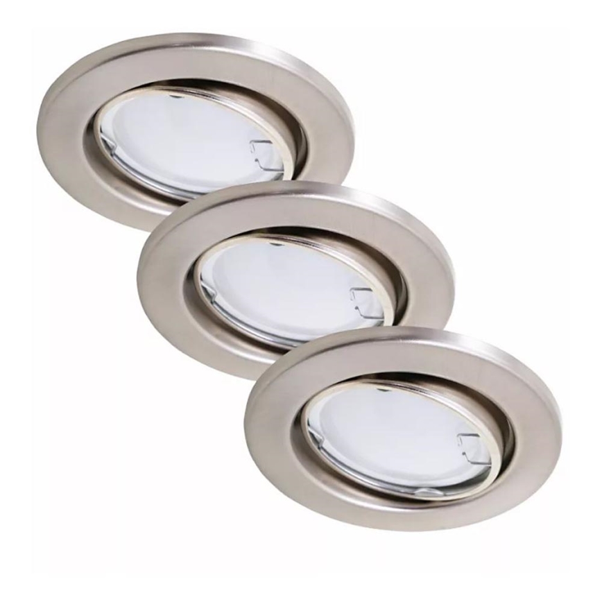 Briloner 7221-032 - ZESTAW 3x LED Łazienkowe oświetlenie wpuszczane 1xGU10/3W/230V IP23 matowy chrom