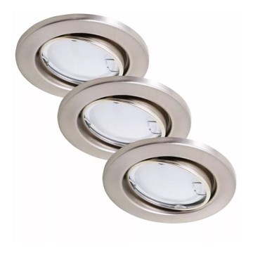 Briloner 7221-032 - ZESTAW 3x LED Oprawa sufitowa łazienkowa 1xGU10/3W/230V IP23 chrom matowy