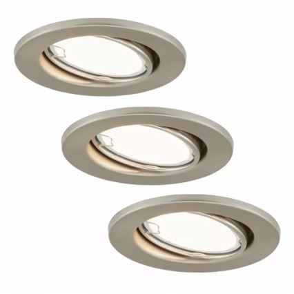 Briloner 7221-032 - ZESTAW 3x LED Łazienkowe oświetlenie wpuszczane 1xGU10/3W/230V IP23 matowy chrom