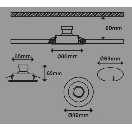 Briloner 7221-032 - ZESTAW 3x LED Łazienkowe oświetlenie wpuszczane 1xGU10/3W/230V IP23 matowy chrom