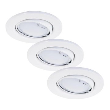 Briloner 7221-036 - ZESTAW 3x LED Łazienkowa oprawa wpuszczana 1xGU10/3W/230V IP23 biały