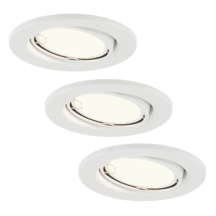 Briloner 7221-036 - ZESTAW 3x LED Łazienkowa oprawa wpuszczana 1xGU10/3W/230V IP23 biały