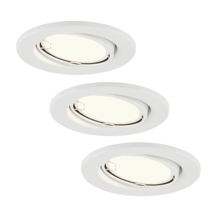 Briloner 7221-036 - ZESTAW 3x LED Łazienkowa oprawa wpuszczana 1xGU10/3W/230V IP23 biały