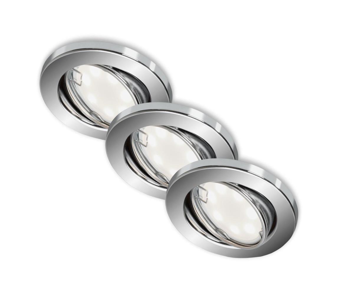 Briloner 7221-038 - ZESTAW 3x LED Oświetlenie łazienkowe 1xGU10/3W/230V chrom błyszczący