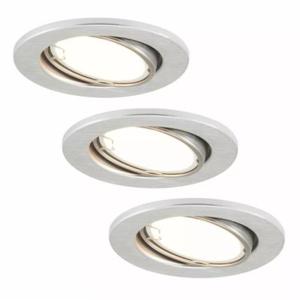 Briloner 7221-039 - ZESTAW 3x LED Łazienkowa oprawa wpuszczana 1xGU10/3W/230V IP23 srebrny