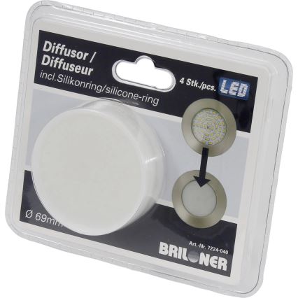 Briloner 7224-040 - ZESTAW 4x Dyfuzor do lamp wpuszczanych śr. 69 mm