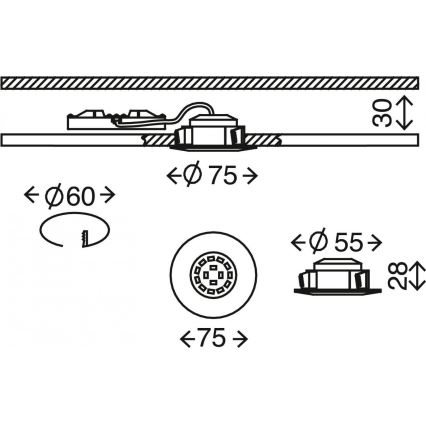 Briloner 7231-019 - LED Ściemnialne wpuszczane oświetlenie łazienkowe LED/5,5W/230V IP44