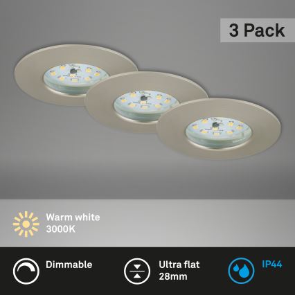 Briloner 7231-032 - ZESTAW 3x LED Ściemnialne wpuszczane oświetlenie łazienkowe ATTACH jasny LED/5,5W/230V IP44