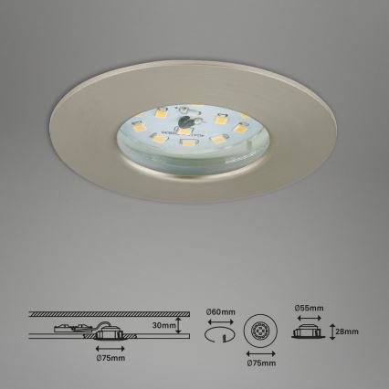 Briloner 7231-032 - ZESTAW 3x LED Ściemnialne wpuszczane oświetlenie łazienkowe ATTACH jasny LED/5,5W/230V IP44