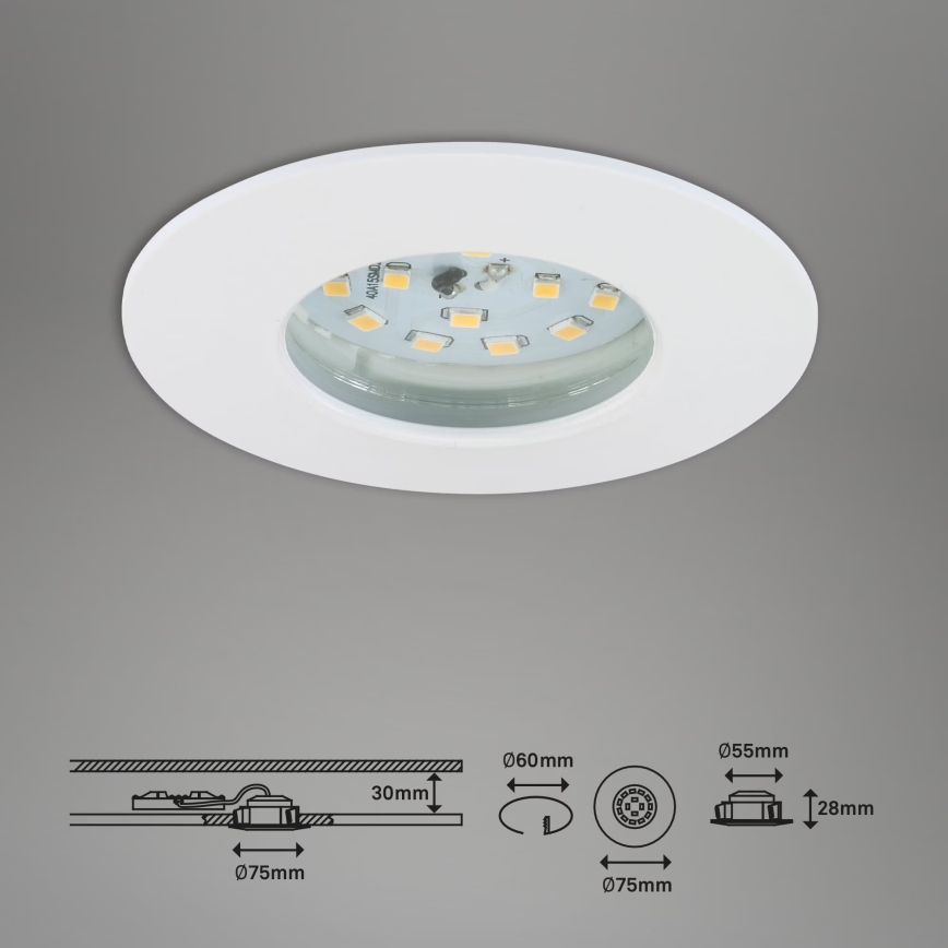 Briloner 7231-036 - ZESTAW 3x LED Ściemnialne wpuszczane oświetlenie łazienkowe LED/5,5W/230V IP44