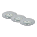 Briloner 7231-039 - ZESTAW 3x ściemnialnych wpuszczanych opraw łazienkowych LED/5,5W/230V IP44 matowy chrom
