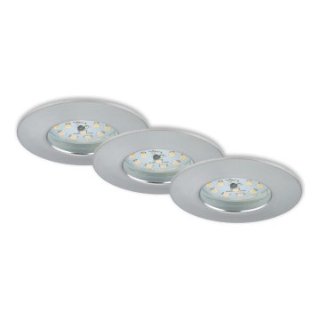 Briloner 7231-039 - ZESTAW 3x ściemnialnych wpuszczanych opraw łazienkowych LED/5,5W/230V IP44 matowy chrom
