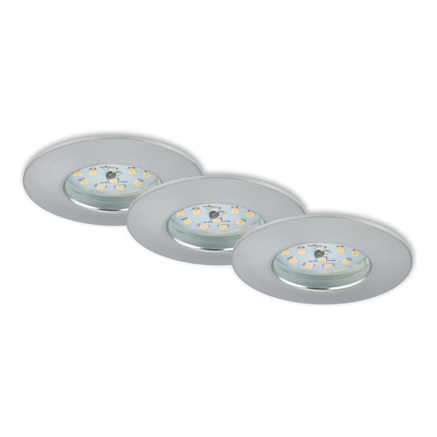 Briloner 7231-039 - ZESTAW 3x ściemnialnych wpuszczanych opraw łazienkowych LED/5,5W/230V IP44 matowy chrom