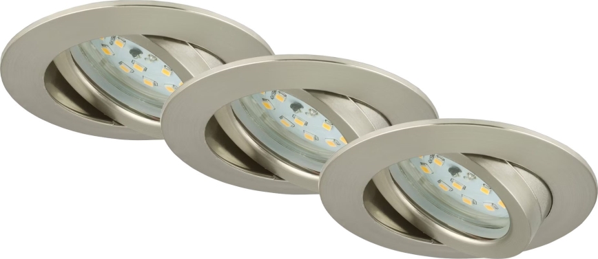 Briloner 7232-032 - ZESTAW 3x ściemnialnych wpuszczanych opraw sufitowych LED do łazienki ATTACH LED/5,5W/230V IP23