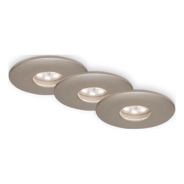 Briloner 7240-032 - ZESTAW 3x LED Łazienkowa oprawa wpuszczana ATTACH LED/1,8W/230V IP44 matowy chrom