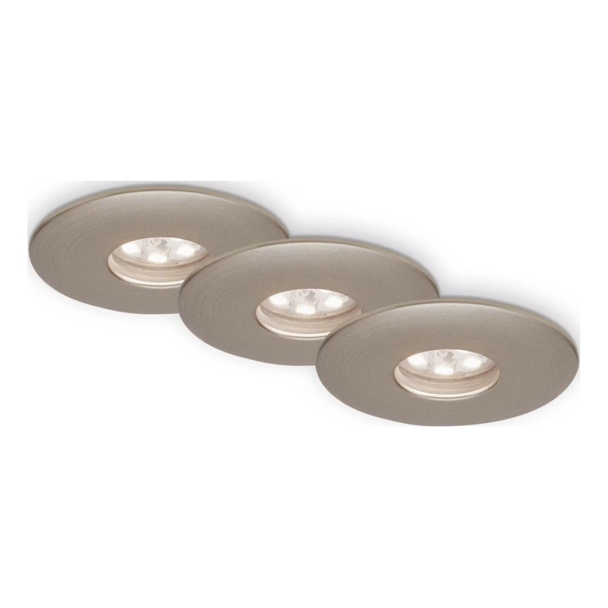Briloner 7240-032 - ZESTAW 3x LED Łazienkowa oprawa wpuszczana ATTACH LED/1,8W/230V IP44 matowy chrom