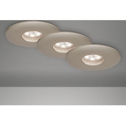 Briloner 7240-032 - ZESTAW 3x LED Łazienkowa oprawa wpuszczana ATTACH LED/1,8W/230V IP44 matowy chrom