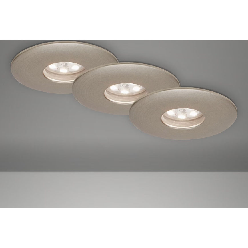 Briloner 7240-032 - ZESTAW 3x LED Łazienkowa oprawa wpuszczana ATTACH LED/1,8W/230V IP44 matowy chrom