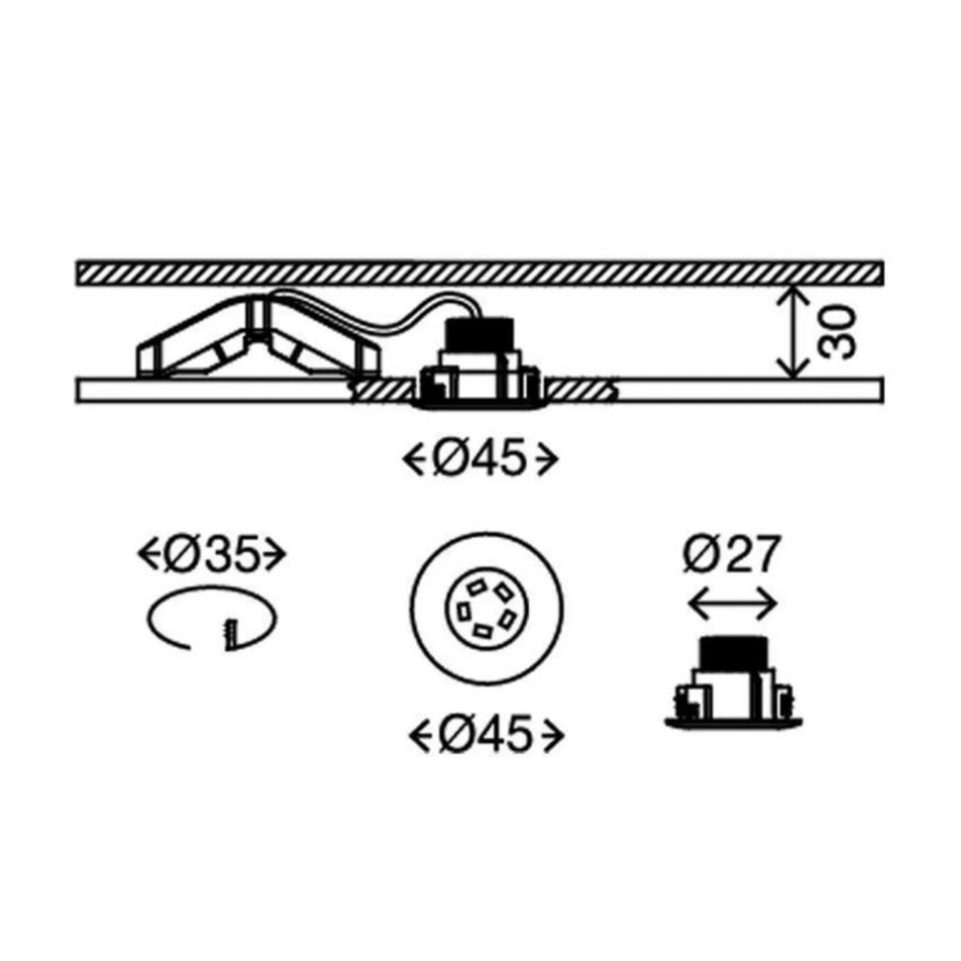Briloner 7240-038 - ZESTAW 3x LED Łazienkowa oprawa wpuszczana ATTACH LED/1,8W/230V IP44