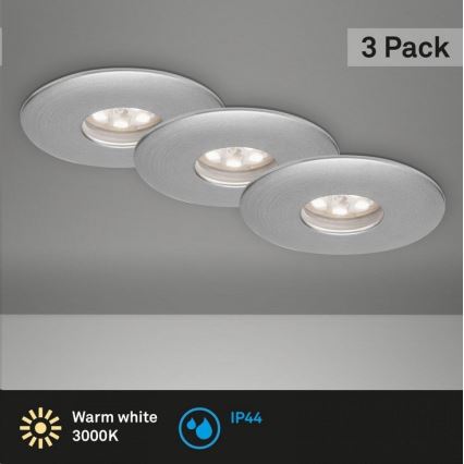 Briloner 7240-039 - ZESTAW 3x LED Łazienkowa oprawa wpuszczana LED/1,8W/230V IP44