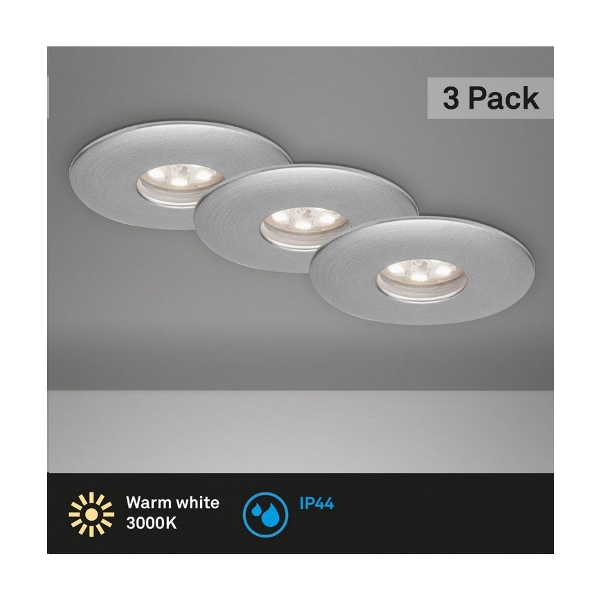 Briloner 7240-039 - ZESTAW 3x LED Łazienkowa oprawa wpuszczana LED/1,8W/230V IP44