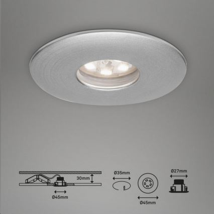 Briloner 7240-039 - ZESTAW 3x LED Łazienkowa oprawa wpuszczana LED/1,8W/230V IP44