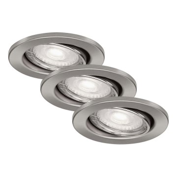 Briloner 7277-032 - ZESTAW 3x LED Ściemnialne wpuszczane oświetlenie łazienkowe 1xGU10/5W/230V IP23