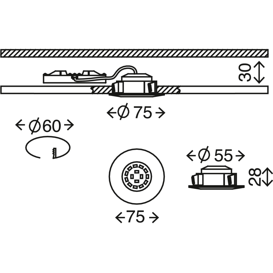 Briloner 7295-011 - LED regulowane oświetlenie sufitowe do łazienki ATTACH LED/6,5W/230V IP44