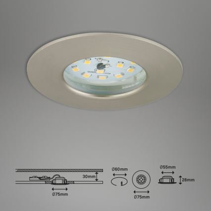 Briloner 7295-012 - LED Ściemnialna łazienkowa oprawa wpuszczana ATTACH LED/6,5W/230V IP44