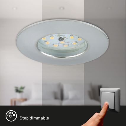 Briloner 7295-019 - LED Ściemnialna łazienkowa oprawa wpuszczana ATTACH LED/6,5W/230V IP44