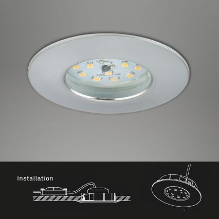 Briloner 7295-019 - LED Ściemnialna łazienkowa oprawa wpuszczana ATTACH LED/6,5W/230V IP44