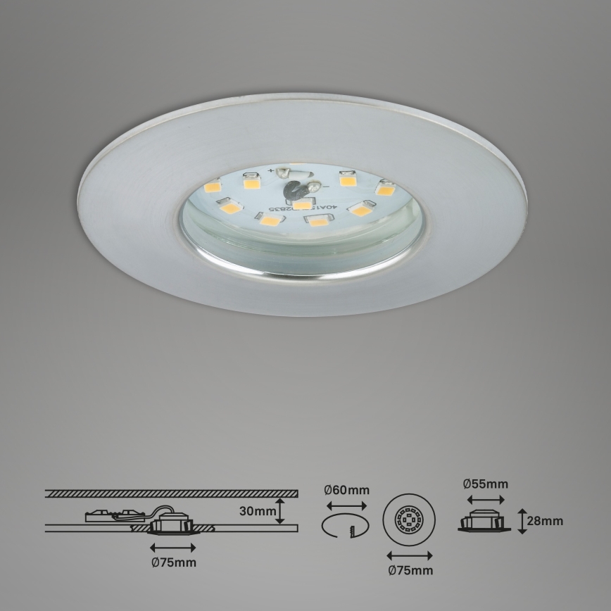 Briloner 7295-019 - LED Ściemnialna łazienkowa oprawa wpuszczana ATTACH LED/6,5W/230V IP44