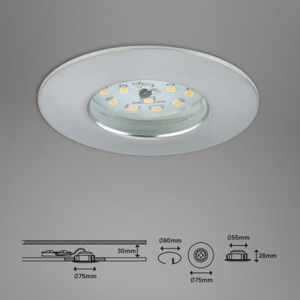 Briloner 7295-019 - LED regulowane oświetlenie sufitowe do łazienki ATTACH LED/6,5W/230V IP44