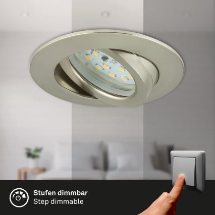 Briloner 7296-012 - LED Ściemnialne wpuszczane oświetlenie łazienkowe ATTACH LED/6,5W/230V IP23 matowy chrom