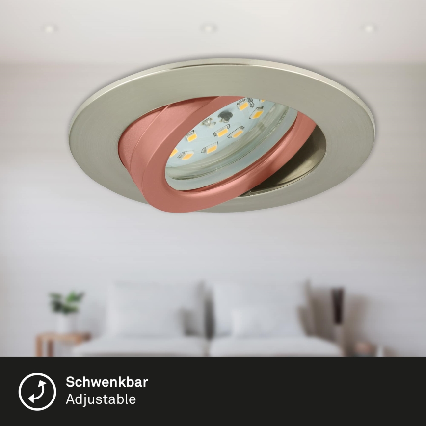 Briloner 7296-012 - LED Ściemnialne wpuszczane oświetlenie łazienkowe ATTACH LED/6,5W/230V IP23 matowy chrom