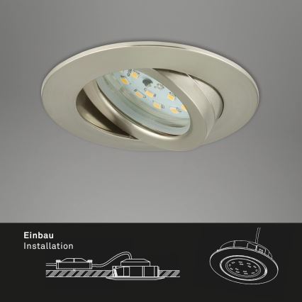 Briloner 7296-012 - LED Ściemnialne wpuszczane oświetlenie łazienkowe ATTACH LED/6,5W/230V IP23 matowy chrom