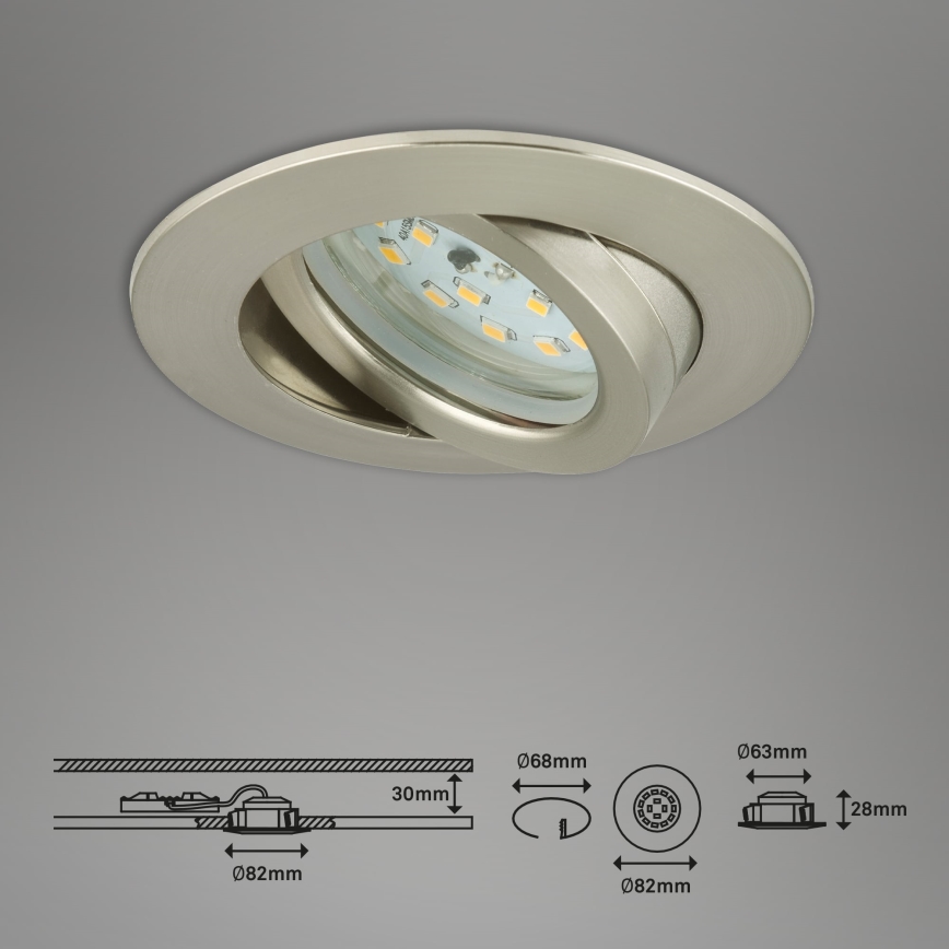 Briloner 7296-012 - LED Ściemnialne wpuszczane oświetlenie łazienkowe ATTACH LED/6,5W/230V IP23 matowy chrom