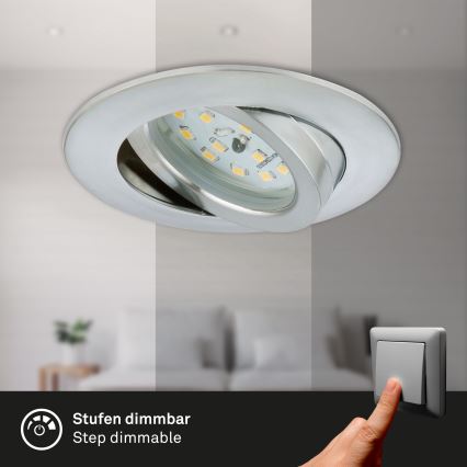 Briloner 7296-019 - LED Ściemnialne wpuszczane oświetlenie łazienkowe LED/6,5W/230V IP23