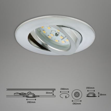 Briloner 7296-019 - LED Ściemnialne wpuszczane oświetlenie łazienkowe LED/6,5W/230V IP23