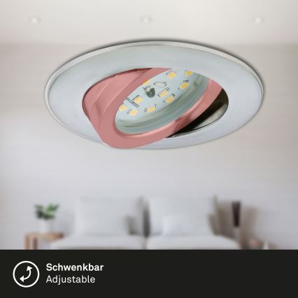 Briloner 7296-039 - ZESTAW 3x ściemnialnych opraw wpuszczanych LED do łazienki 1xLED/6,5W/230V 3000K IP23 matowy chrom