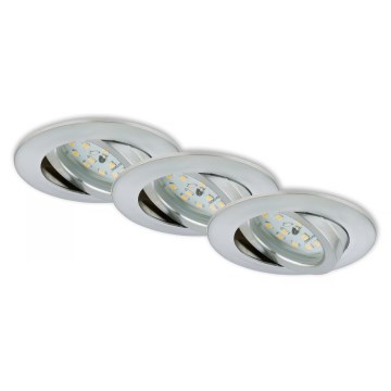 Briloner 7296-039 - ZESTAW 3x ściemnialne wpuszczane oprawy łazienkowe LED/6,5W/230V 3000K IP23 chrom matowy
