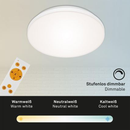 Briloner 7377-016 - LED Plafon ściemnialny LED/12W/230V 3000-6500K + pilot zdalnego sterowania