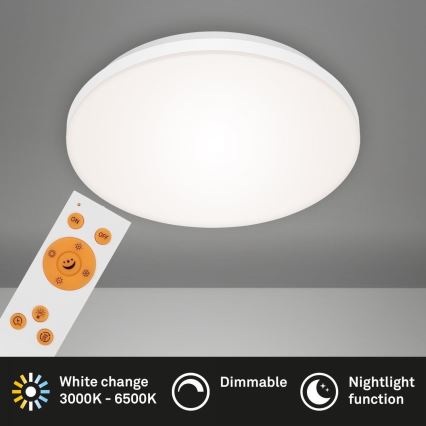 Briloner 7377-016 - LED Plafon ściemnialny LED/12W/230V 3000-6500K + pilot zdalnego sterowania