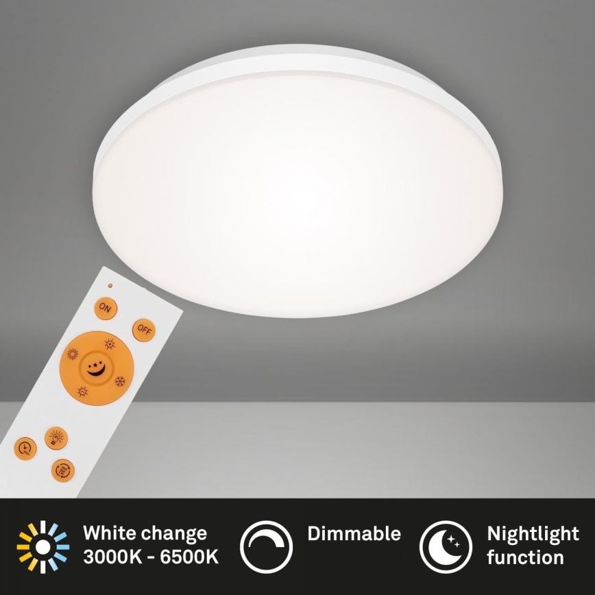 Briloner 7377-016 - LED Plafon ściemnialny LED/12W/230V 3000-6500K + pilot zdalnego sterowania