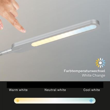 Briloner 7389-014 - LED Ściemnialna dotykowa elastyczna lampa stołowa SERVO LED/8W/230V 3000/4000/6500K