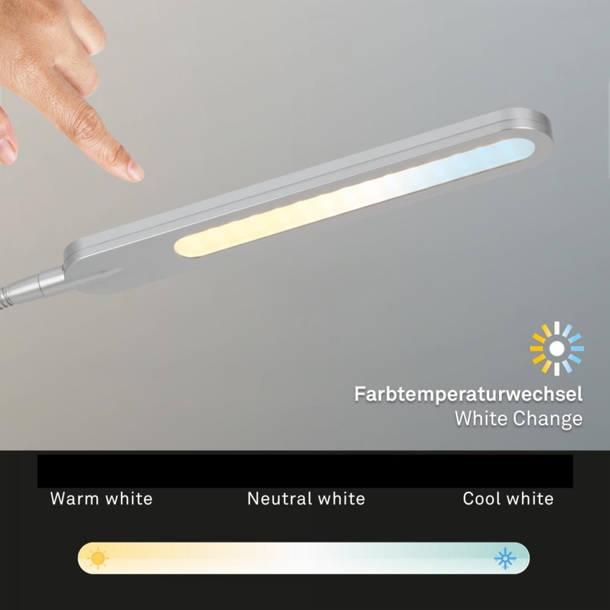Briloner 7389-014 - LED Ściemnialna dotykowa elastyczna lampa stołowa SERVO LED/8W/230V 3000/4000/6500K