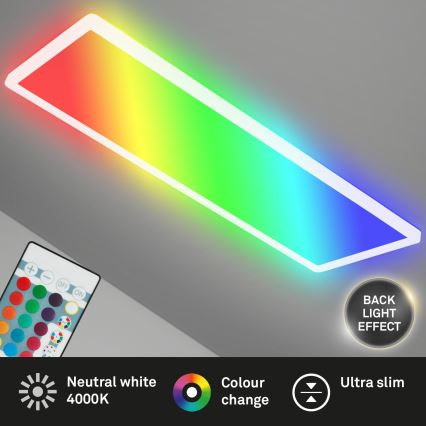 Briloner 7404-016 - LED RGBW ściemnialny natynkowy panel LED/22W/230V 4000K + pilot zdalnego sterowania