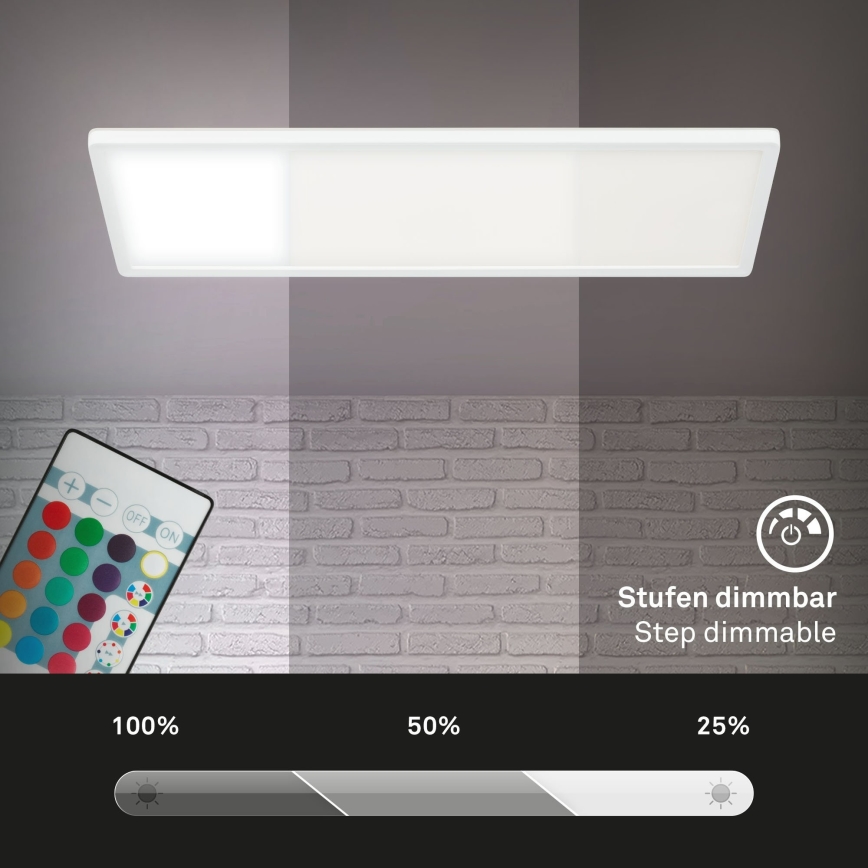 Briloner 7404-016 - LED RGBW ściemnialny natynkowy panel LED/22W/230V 4000K + pilot zdalnego sterowania